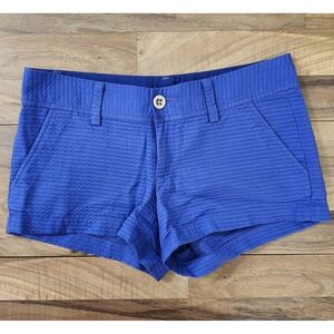 Lilly Pulitzer The Walsh Short Textured Shorts Pockets Cotton Iris Blue Size 2